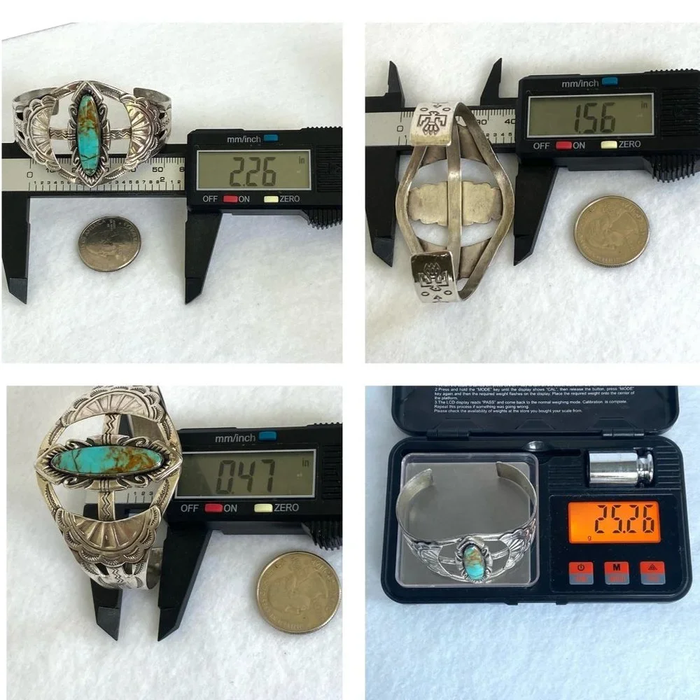 VTG Bell Trading Sterling Silver 925 Southwest Turquoise Wide Band Cuff Bracelet - Picture 10 of 16